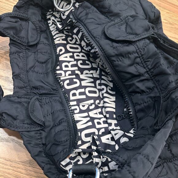 Marc By Marc Jacobs Black Quilted Nylon Tote Logo Handbag or Diaper Bag Pockets - Picture 10 of 10